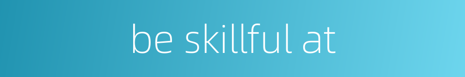 be skillful at的同义词