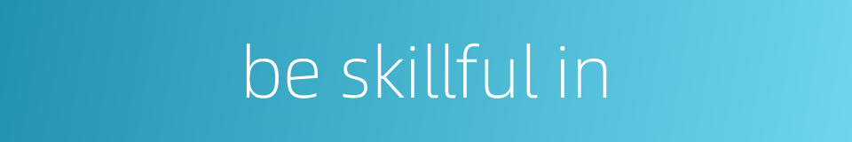 be skillful in的同义词