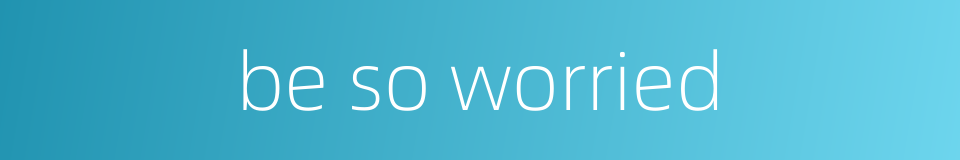 be so worried的同义词
