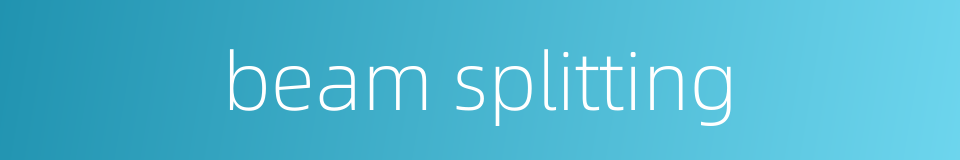beam splitting的同义词