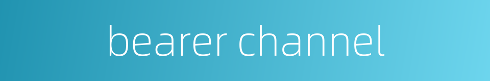 bearer channel的同义词