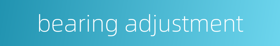 bearing adjustment的同义词