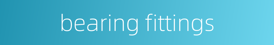 bearing fittings的同义词