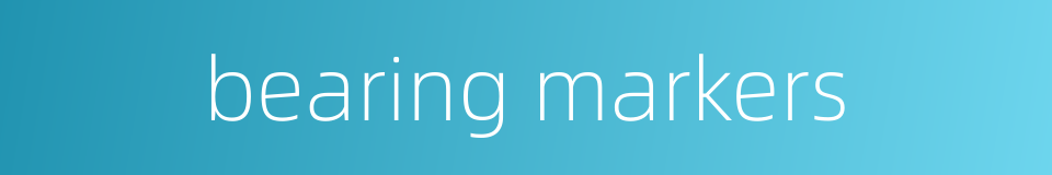 bearing markers的同义词