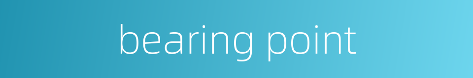 bearing point的同义词