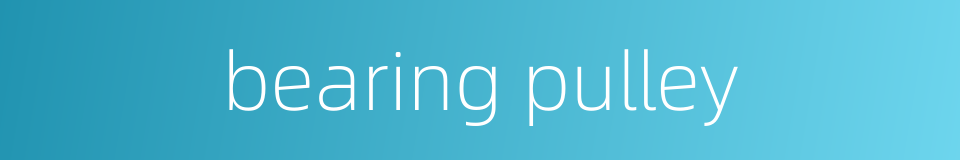 bearing pulley的同义词
