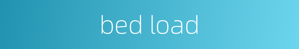 bed load的同义词