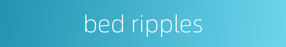 bed ripples的同义词
