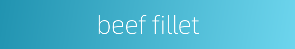 beef fillet的同义词