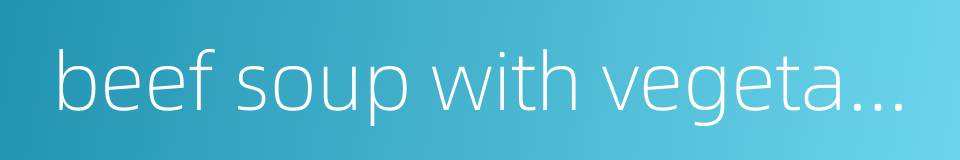 beef soup with vegetables的同义词