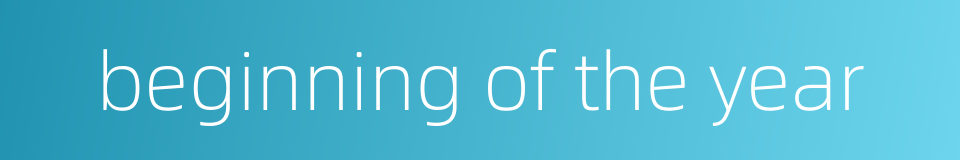 beginning of the year的同义词