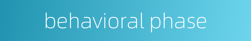 behavioral phase的同义词