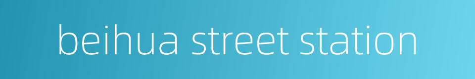 beihua street station的同义词