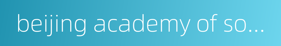 beijing academy of social sciences的同义词