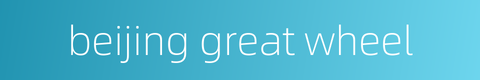 beijing great wheel的同义词