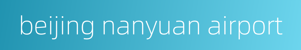 beijing nanyuan airport的同义词