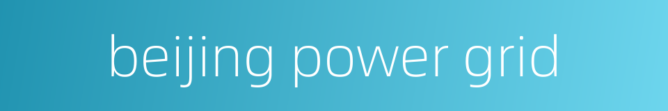 beijing power grid的同义词
