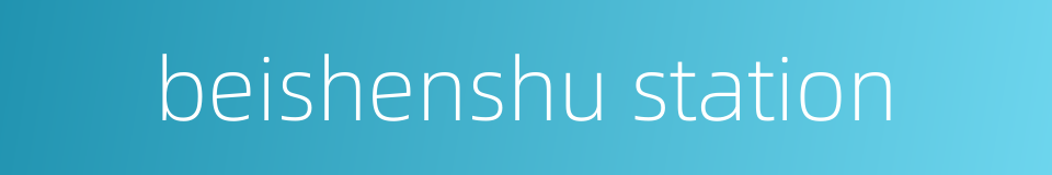 beishenshu station的同义词