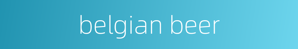 belgian beer的同义词