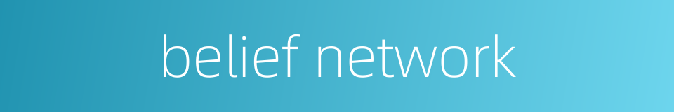 belief network的同义词