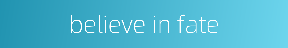 believe in fate的同义词