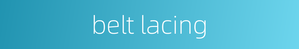 belt lacing的同义词