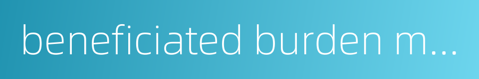 beneficiated burden material的同义词