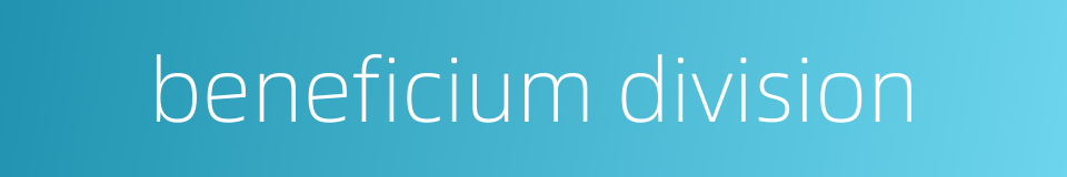 beneficium division的同义词