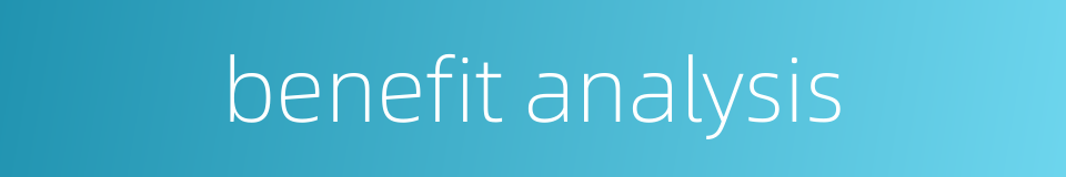 benefit analysis的同义词