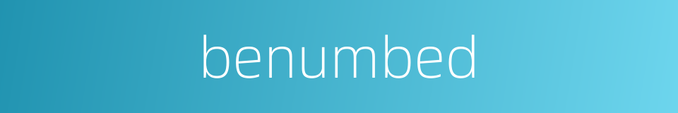 benumbed的同义词