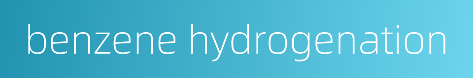 benzene hydrogenation的同义词