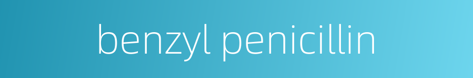 benzyl penicillin的同义词