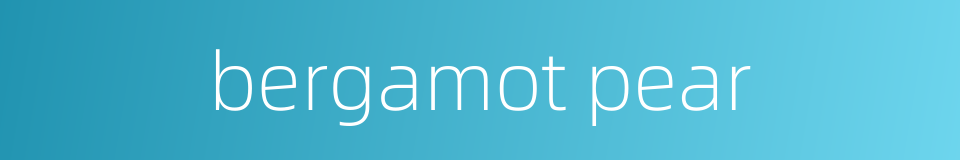 bergamot pear的同义词