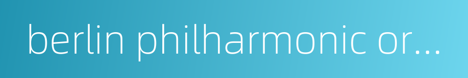 berlin philharmonic orchestra的同义词