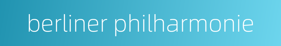 berliner philharmonie的同义词