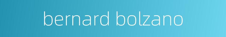bernard bolzano的同义词