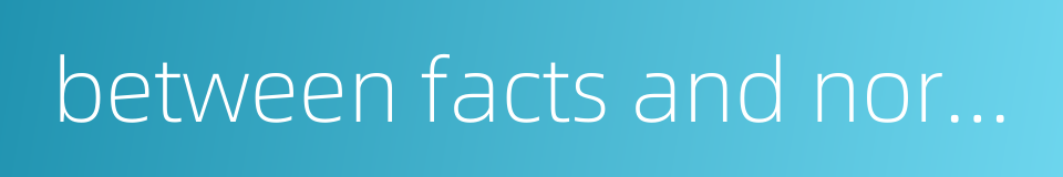 between facts and norms的同义词