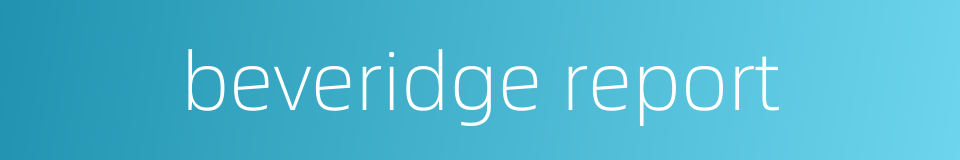 beveridge report的同义词