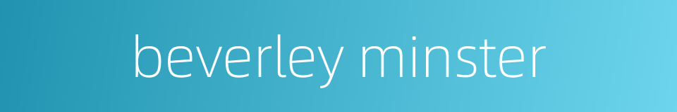 beverley minster的同义词