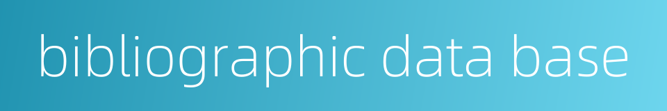 bibliographic data base的同义词