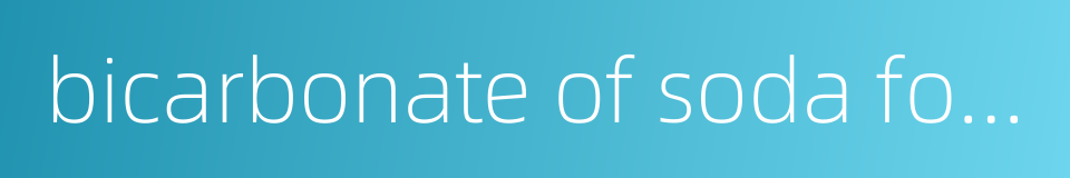 bicarbonate of soda for pharmaceutical purposes的同义词