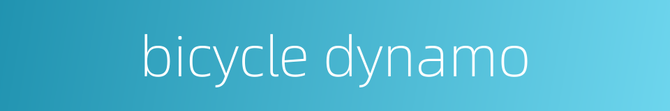 bicycle dynamo的同义词