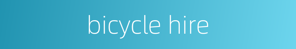 bicycle hire的同义词