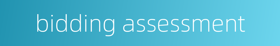 bidding assessment的同义词
