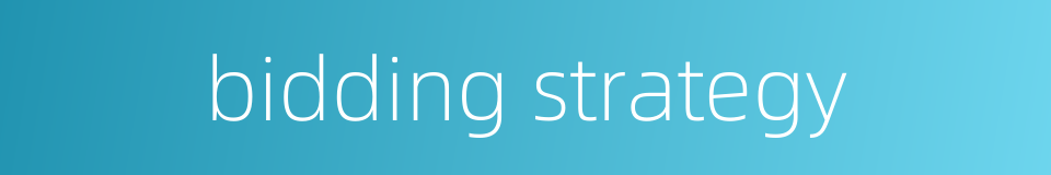 bidding strategy的同义词