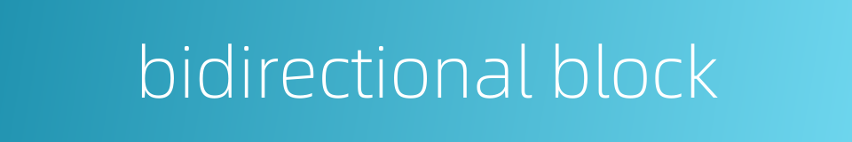 bidirectional block的同义词