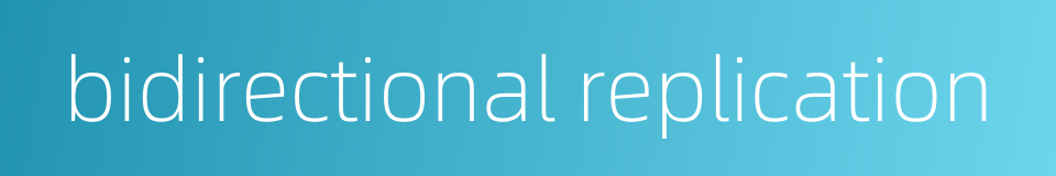 bidirectional replication的同义词