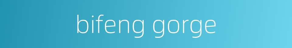 bifeng gorge的同义词