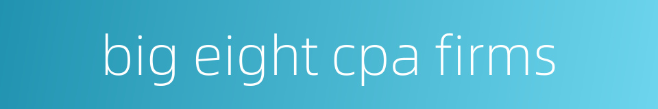 big eight cpa firms的同义词
