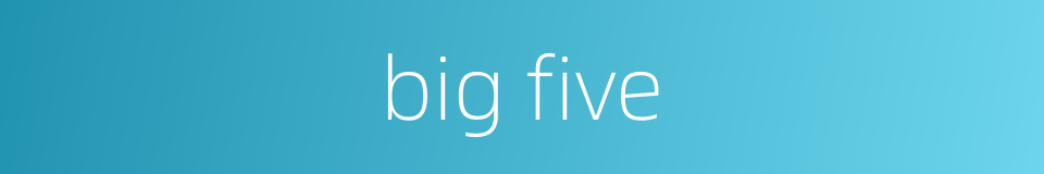 big five的同义词